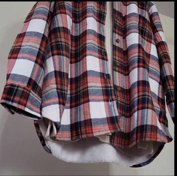 J. Crew Sherpa Lined Oversized Plaid Flannel Shacket - Picture 3 of 16